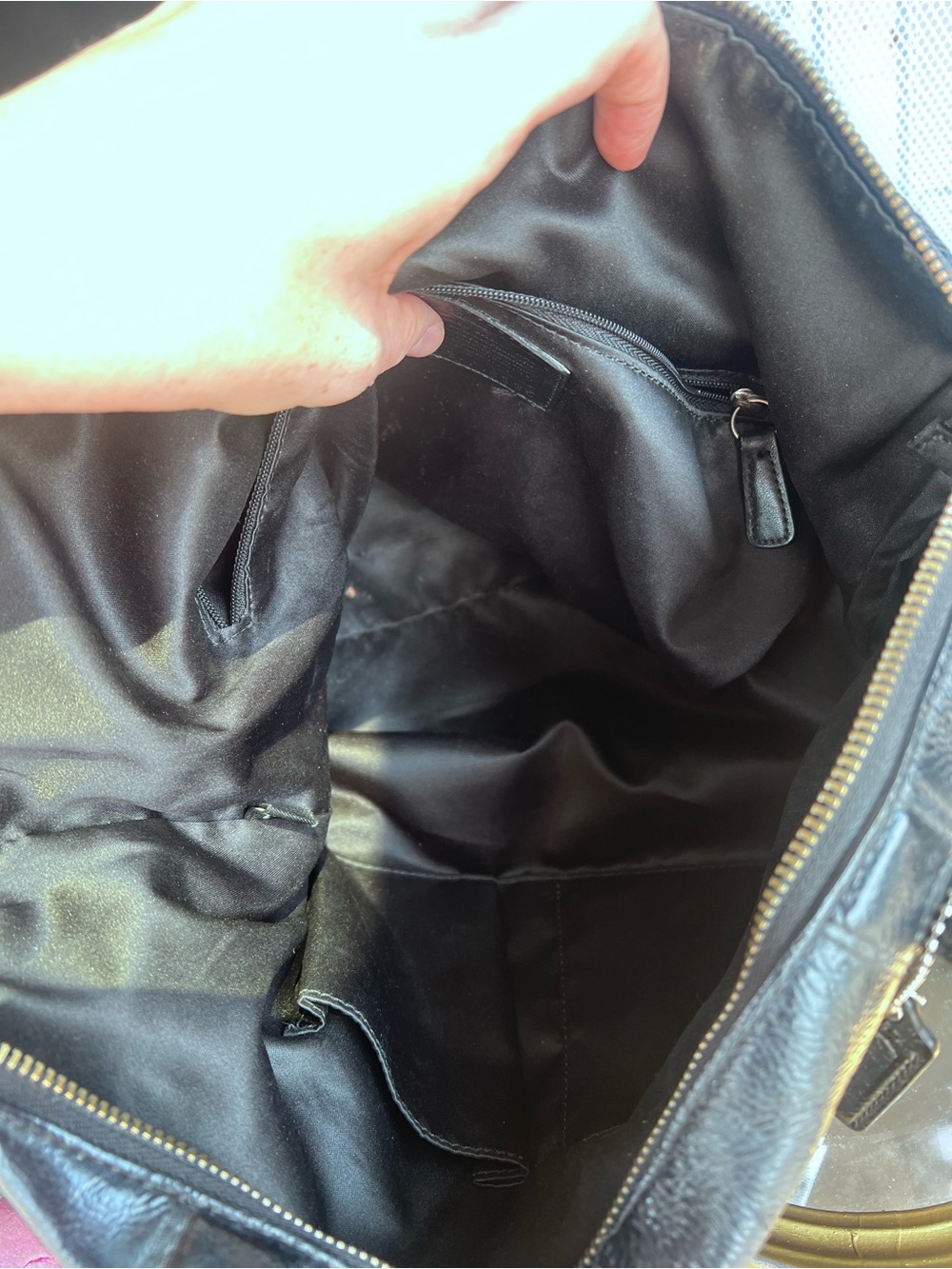 Y2K Coach Black and Laura tote Signature Canvas Tote with Leather Trim - Picture 7 of 12